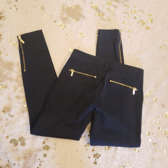 Michael Kors 0 Navy Skinny Zipper Cargo Pants - Picture 2 of 10
